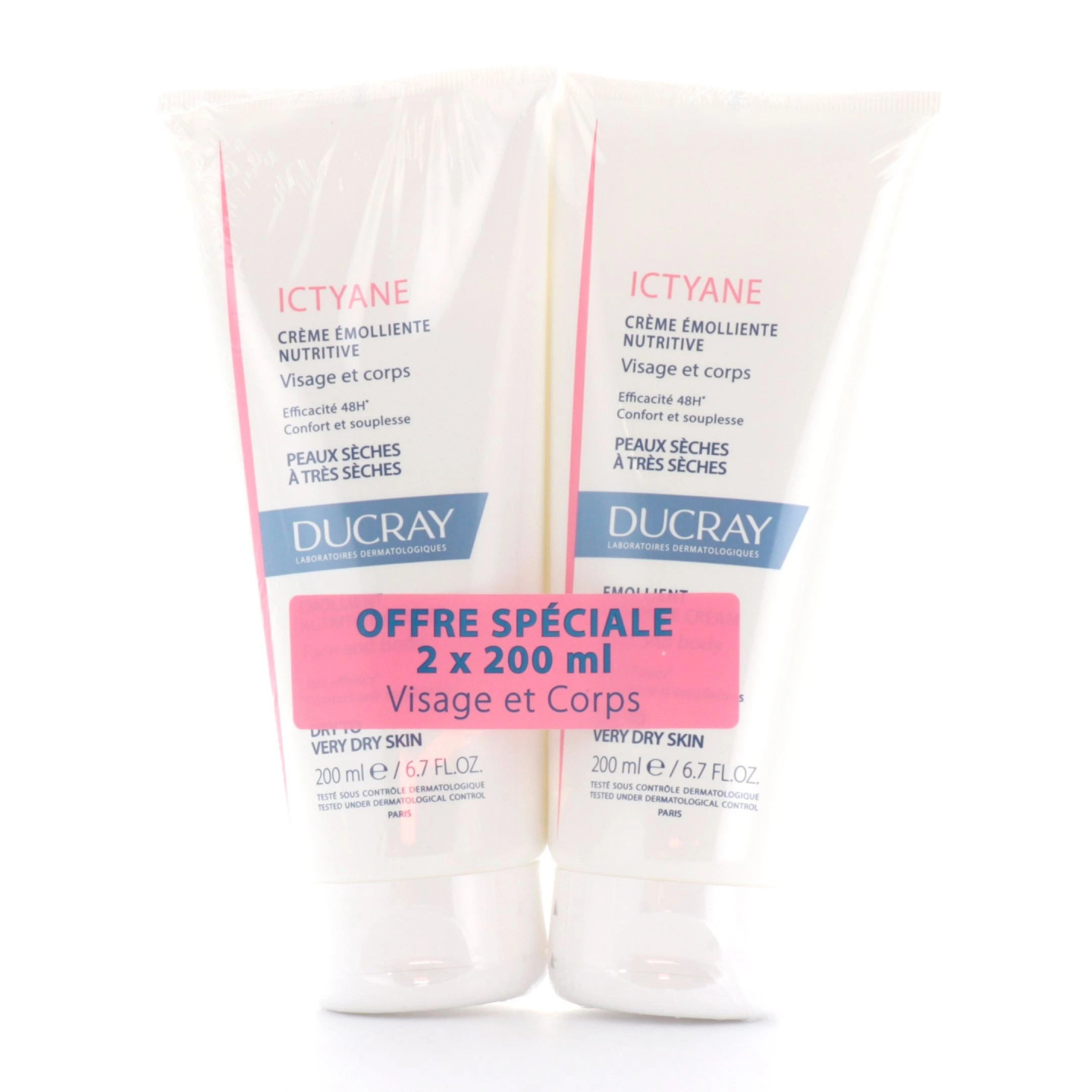 Ducray Ictyane crème émolliente - 2 x 200ml