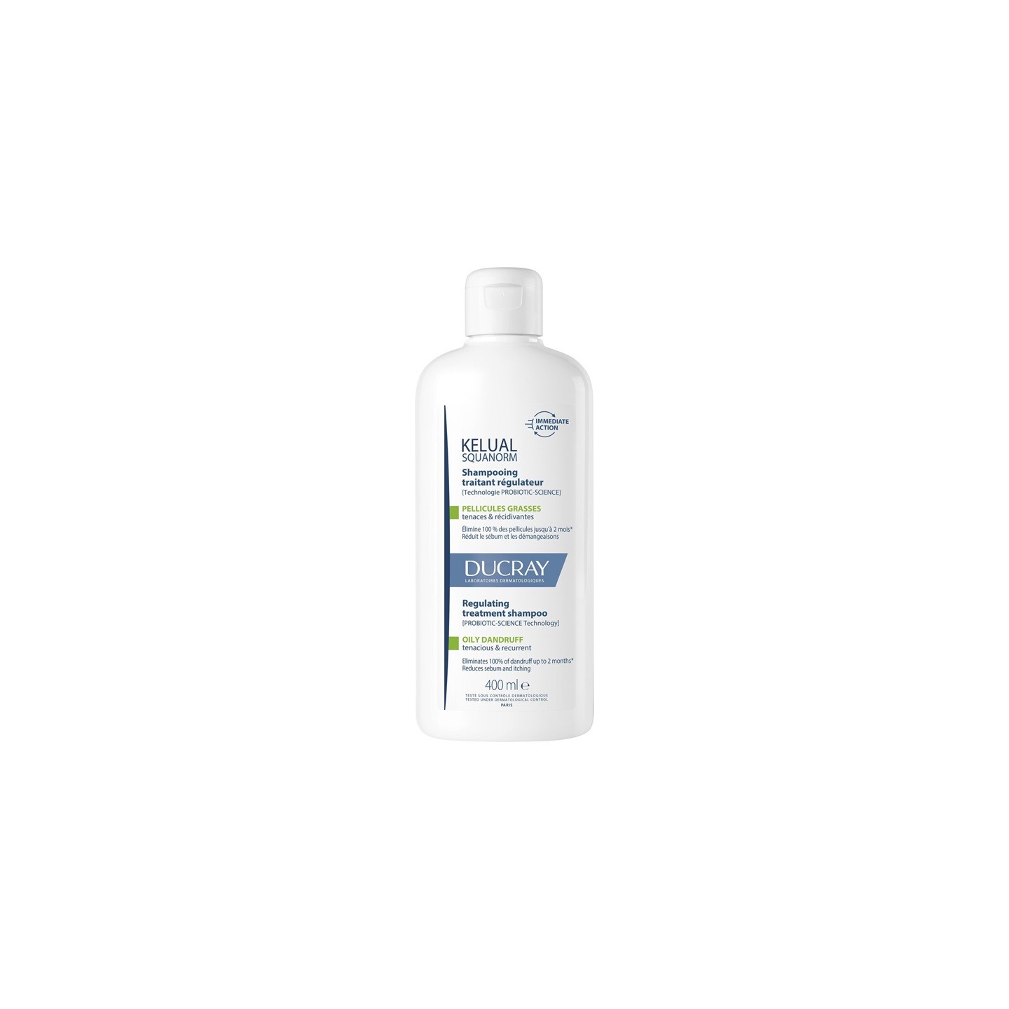 Ducray Kelual Squanorm Shampoing traitant régulateur pellicules grasses - 400ml
