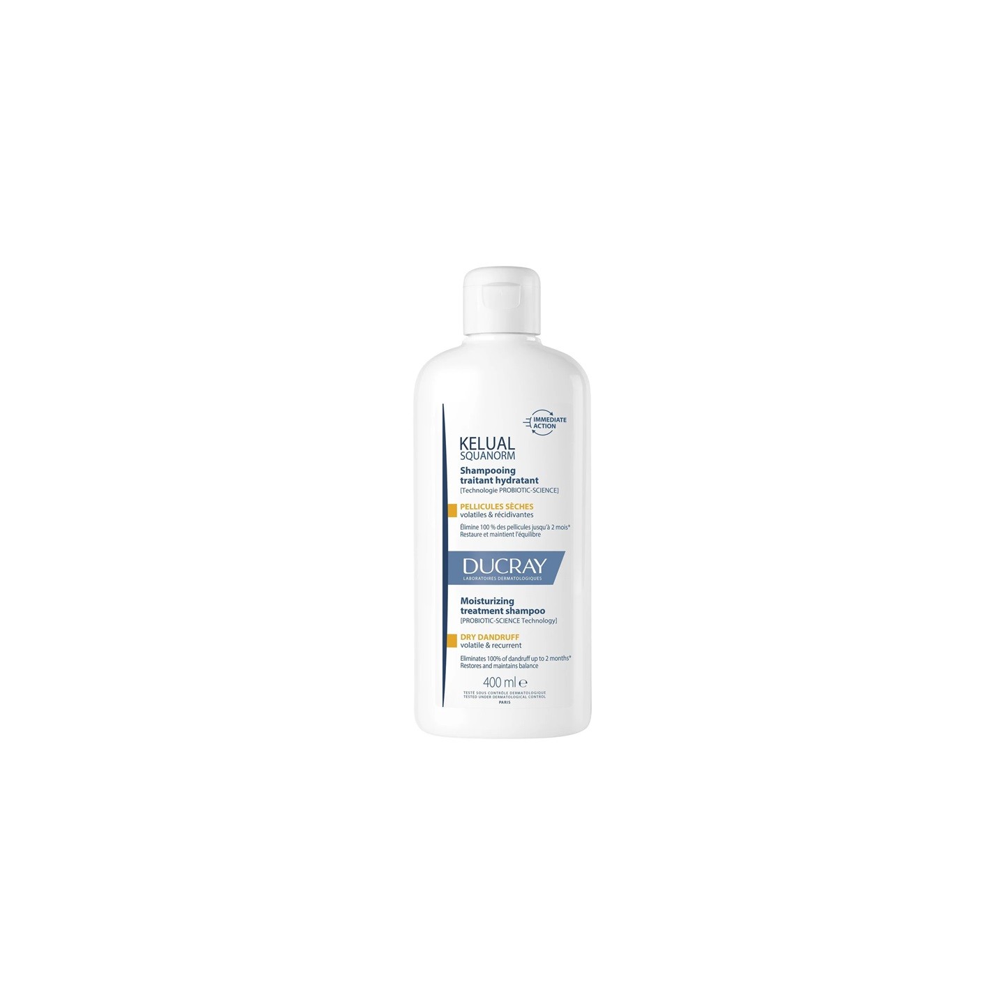 Ducray Kelual Squanorm Shampoing traitant régulateur pellicules sèches - 400ml