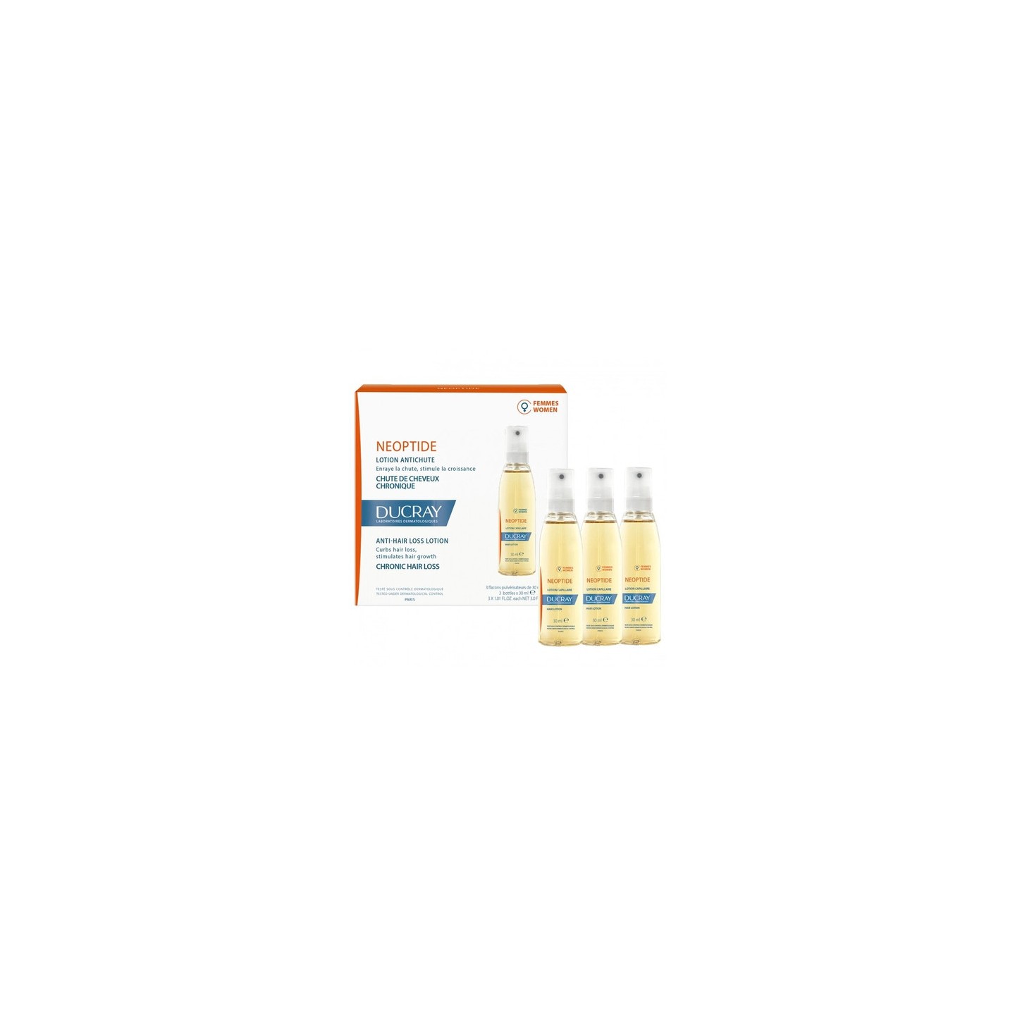 Ducray Neoptide Lotion antichute femme cure 3 mois + Shampoing Anaphase 100ml Offert