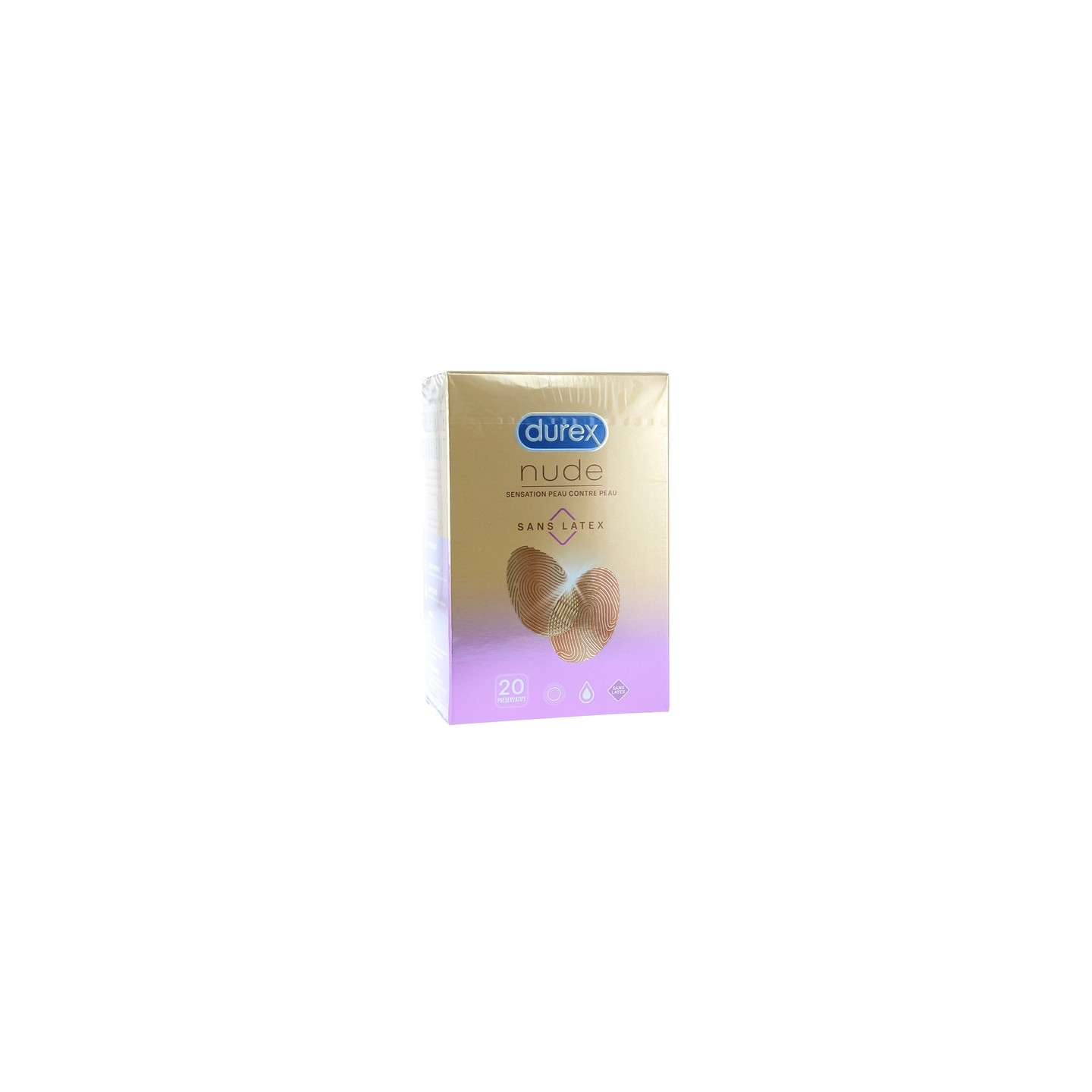 Durex Nude Sensation peau contre peau sans latex - 20 préservatifs