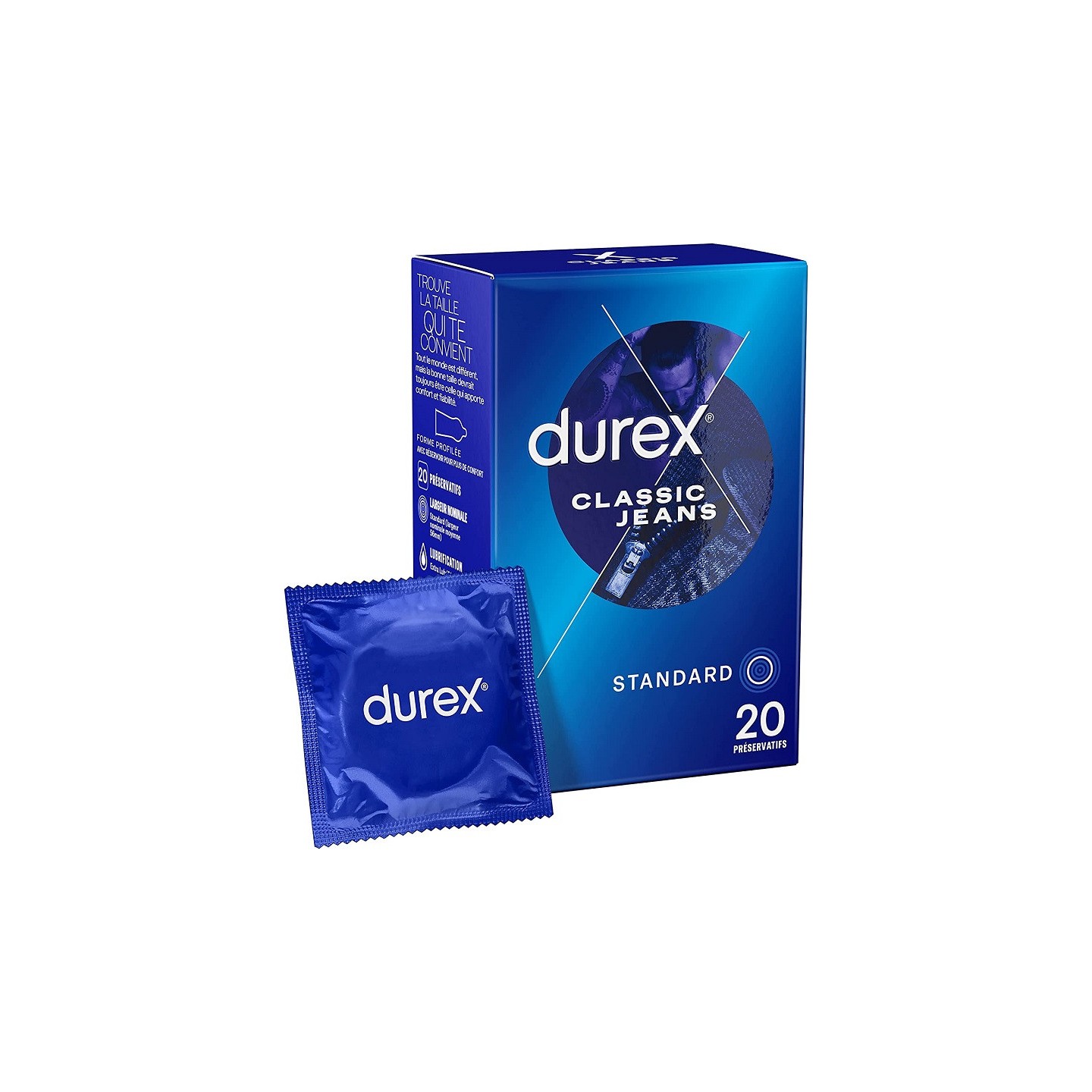 Durex Préservatifs Classic Jeans - 20 préservatifs