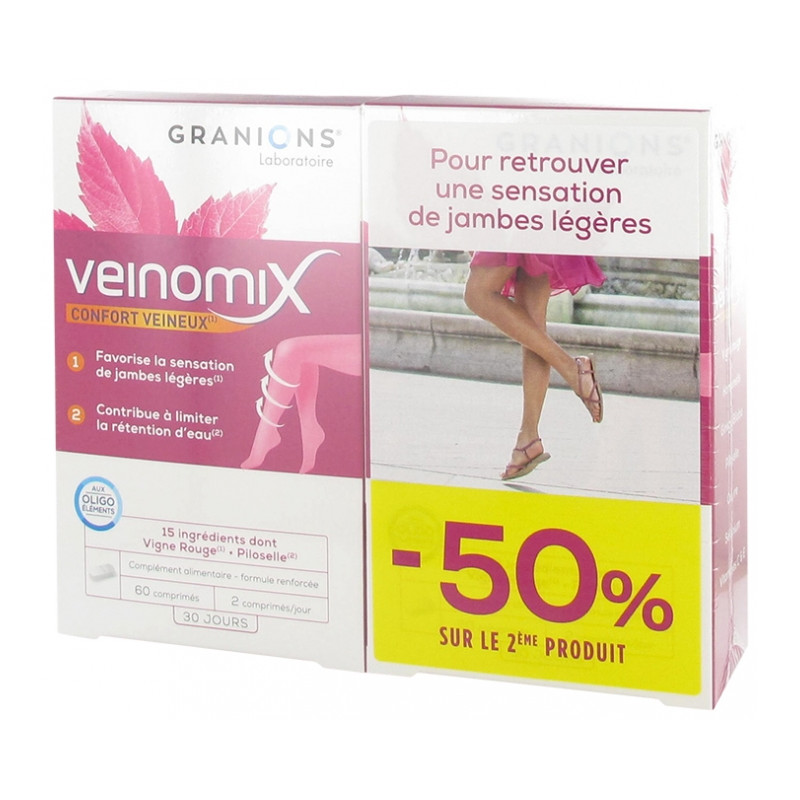 Granions Veinomix Lot de 2 x 60 Comprimés
