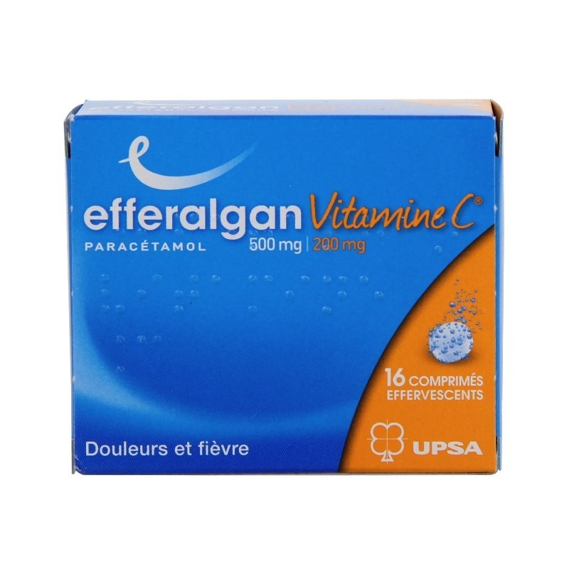 Pharmacie Bastille - Efferalgan vitamine C 500mg/200mg 16 comprimés effervescents