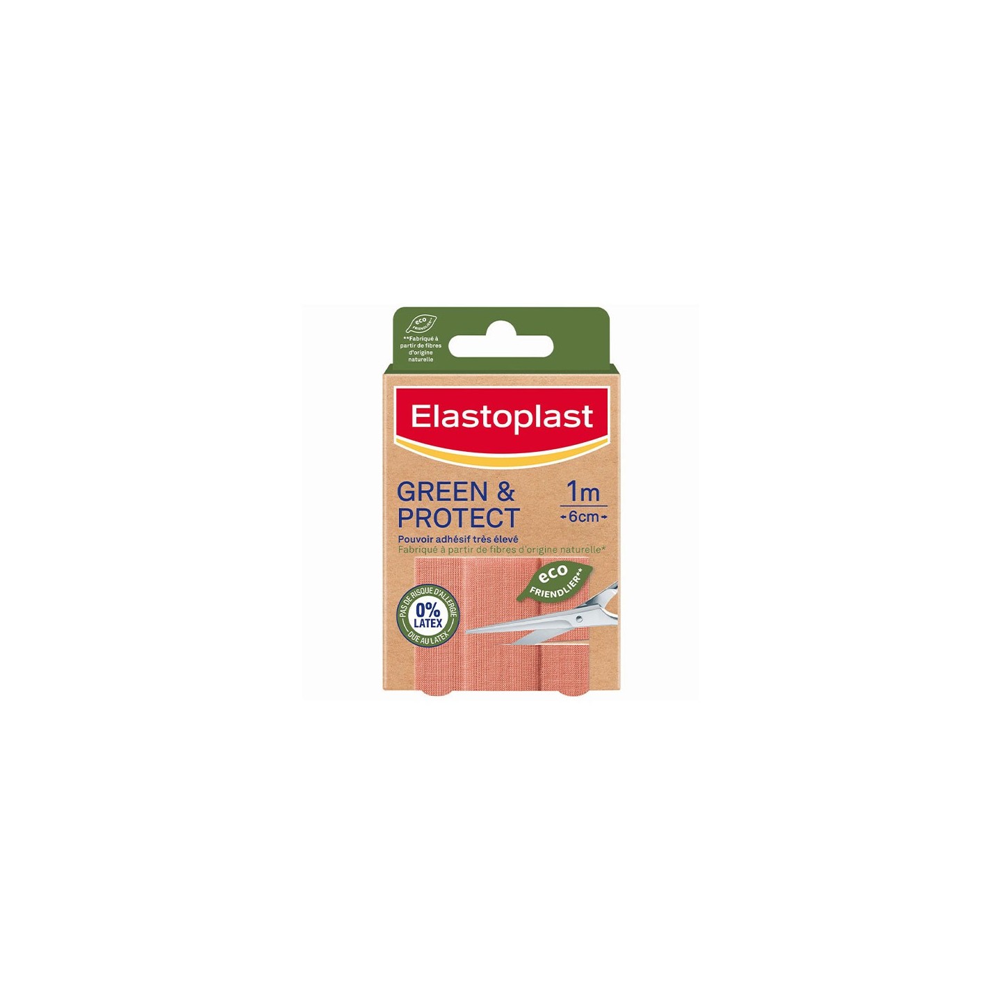 Elastoplast Green & Protect Bande à découper tissu - 10 x 6 cm