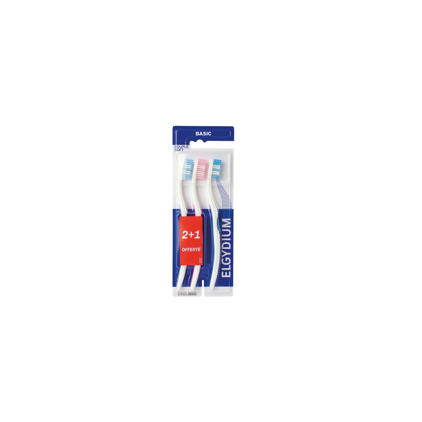 Elgydium Basic Brosse à dents souple - Lot de 3