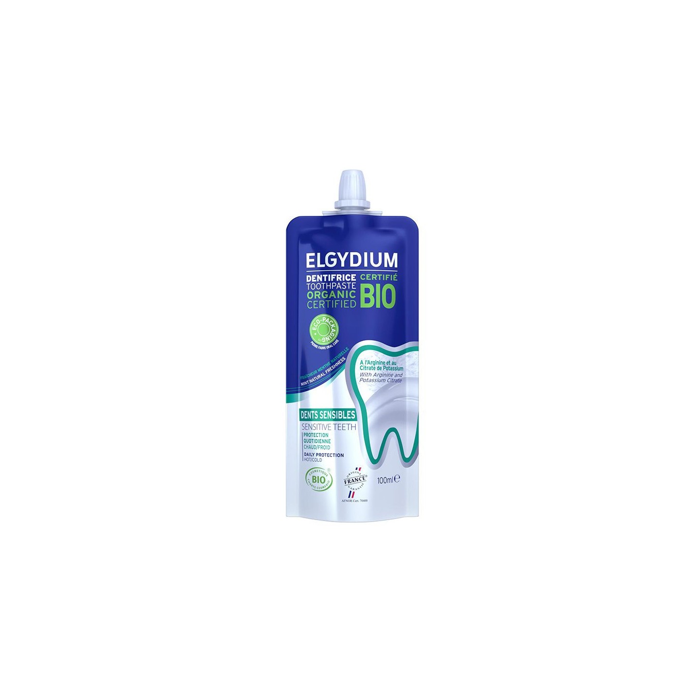 Elgydium Dentifrice dents sensibles Bio - Éco packaging 100ml