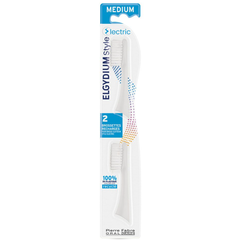 Elgydium Recharge Brosse à dents Electrique Style Médium