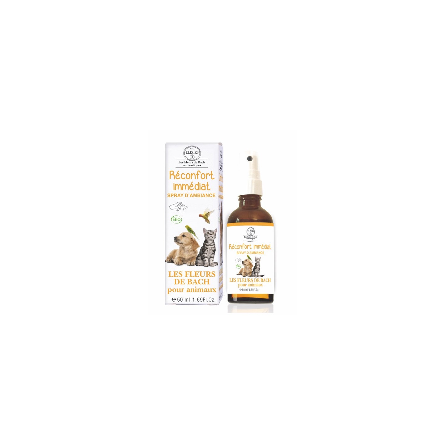 Elixirs & Co Spray d'ambiance Réconfort immédiat pour animaux Bio - 50ml