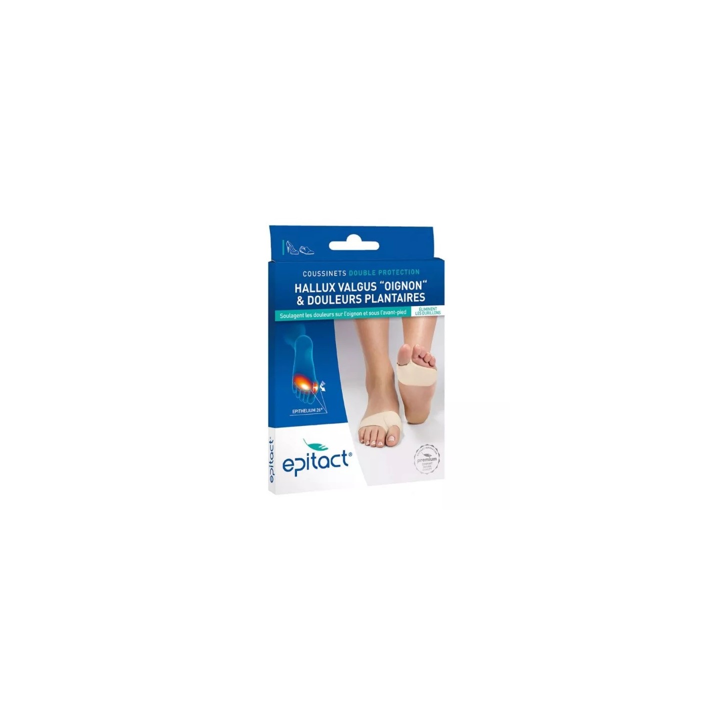 Epitact Coussinets double protection Hallux Valgus oignon & douleurs plantaires - Taille L - 1 paire