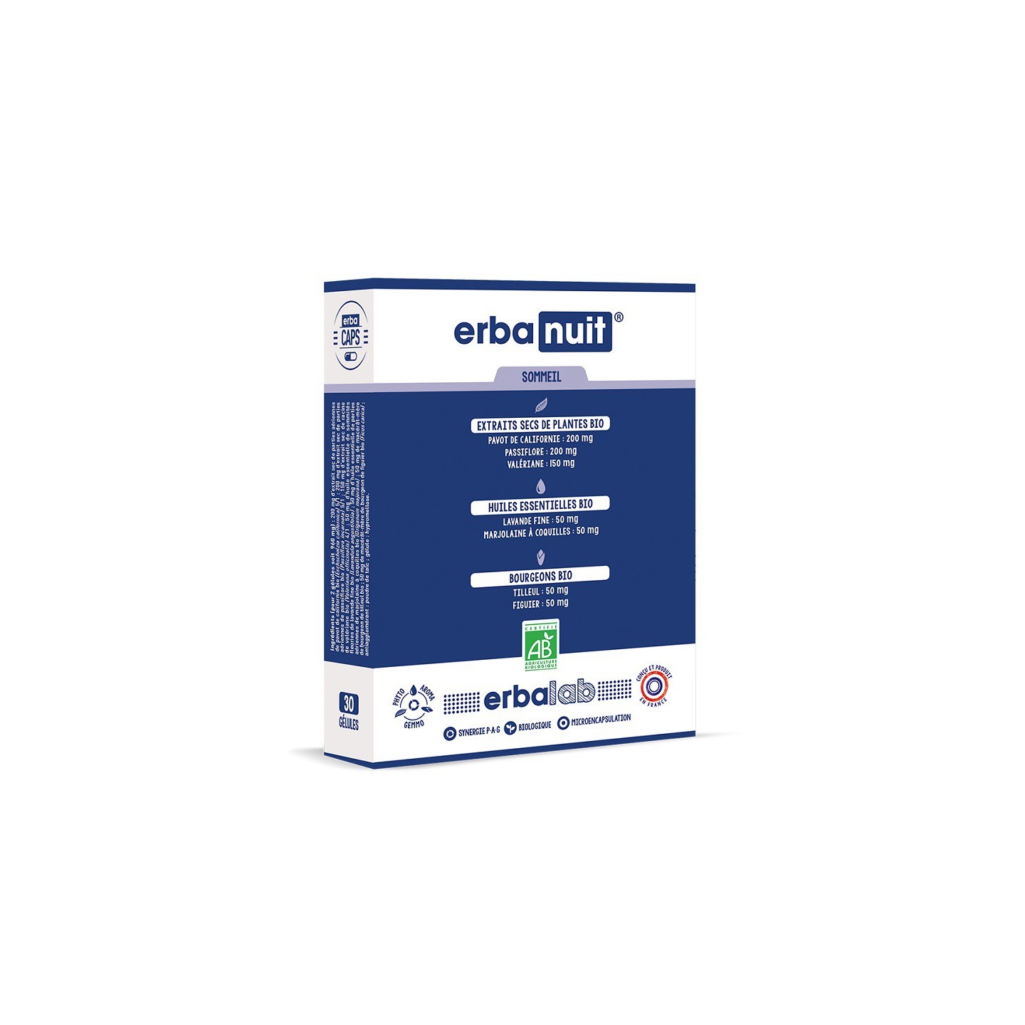 Erbalab Erbanuit sommeil - 30 gélules