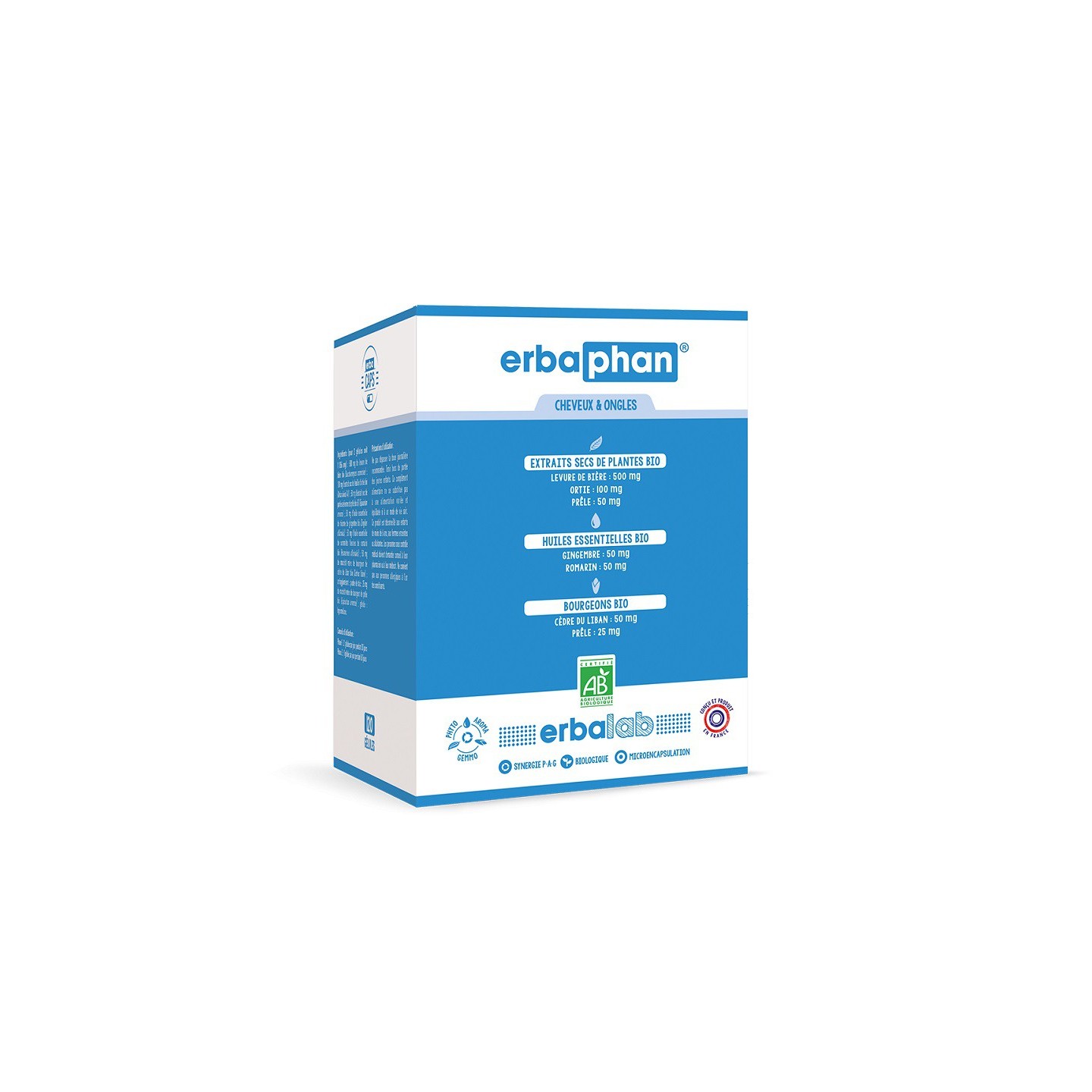 Erbalab Erbaphan cheveux et ongles - 120 gélules