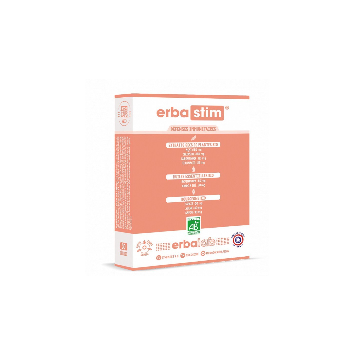 Erbalab Erbastim défenses immunitaires - 30 gélules