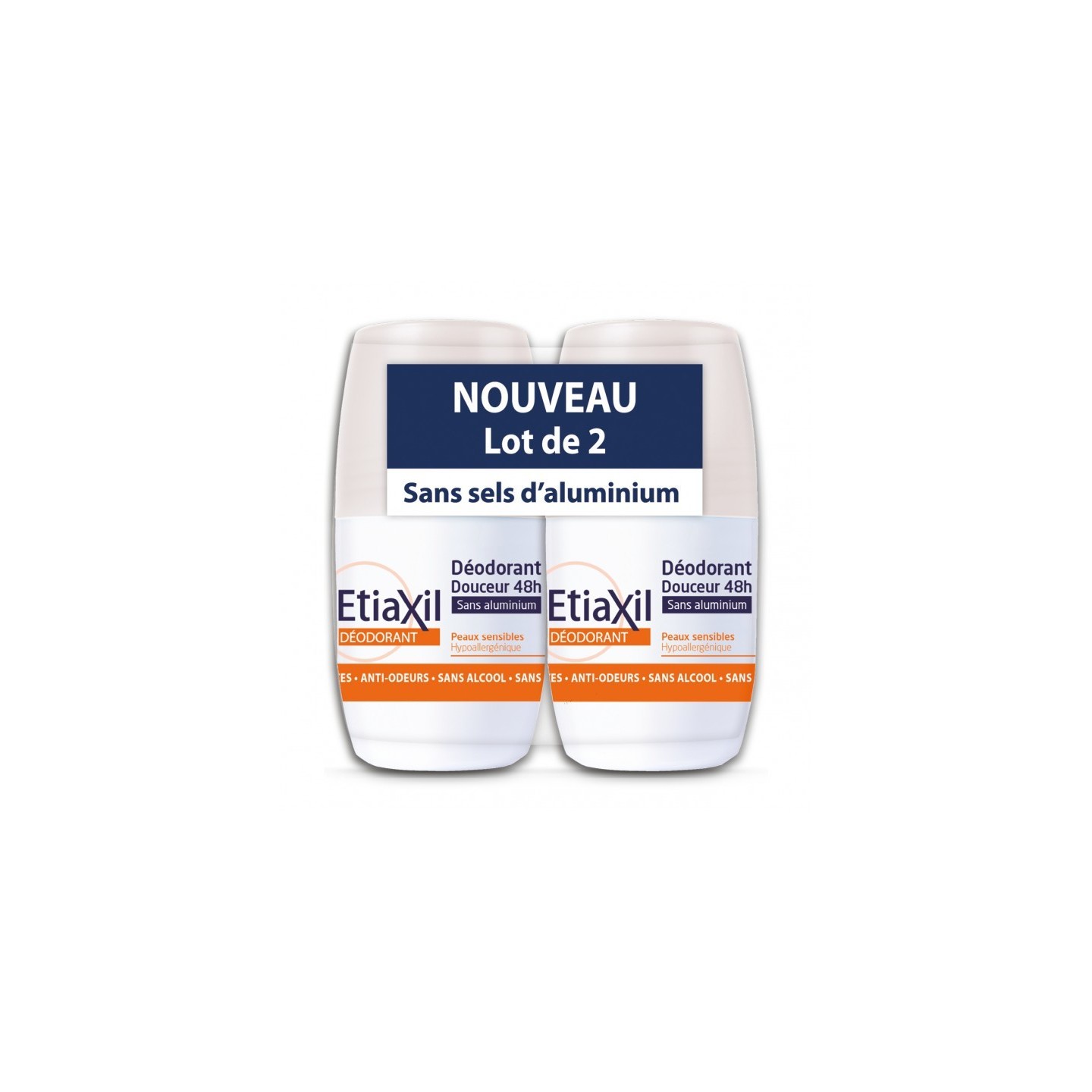 Etiaxil déodorant bille douceur peaux sensibles 2x50ml