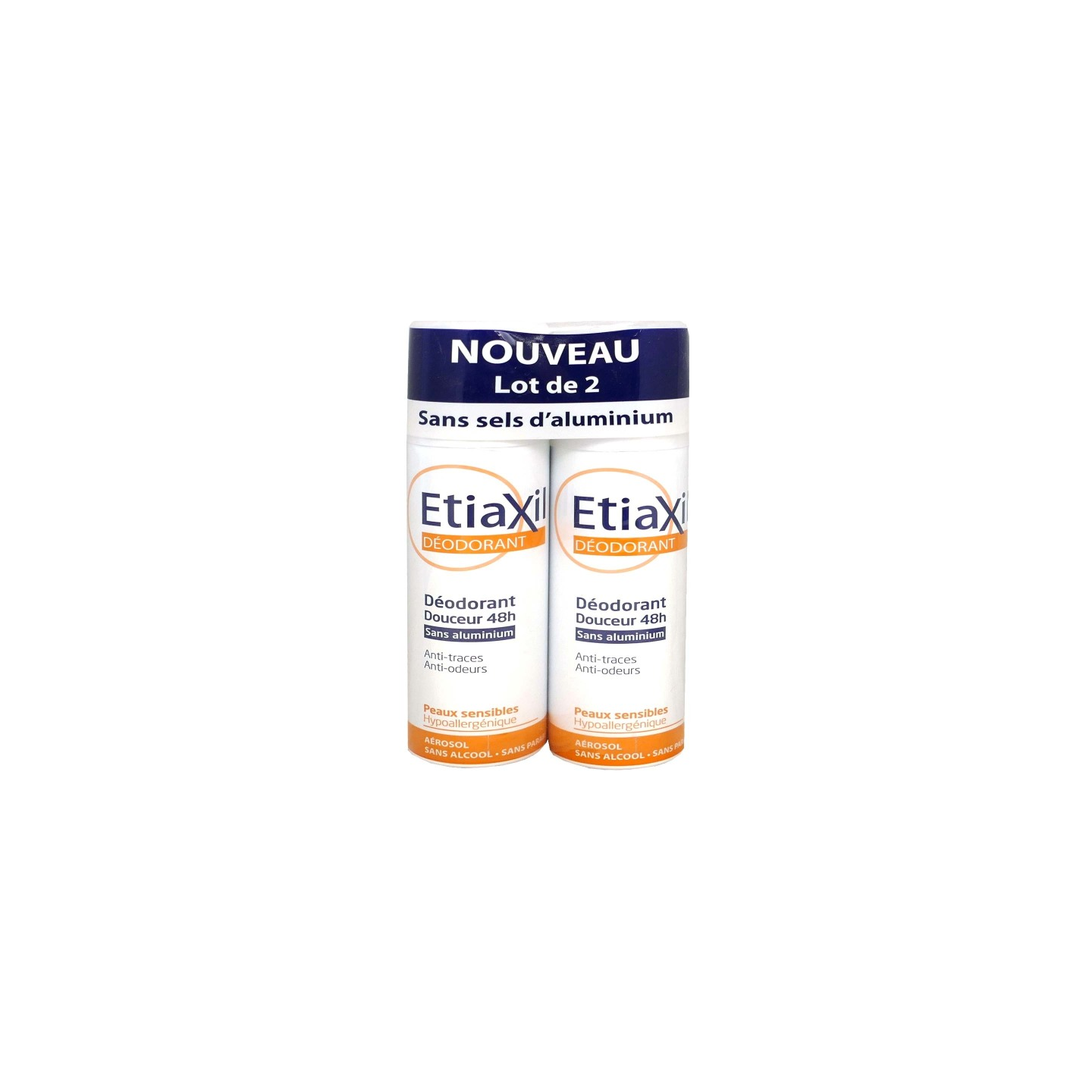Etiaxil Déodorant douceur sans aluminium 48h lot de 2, 150 ml
