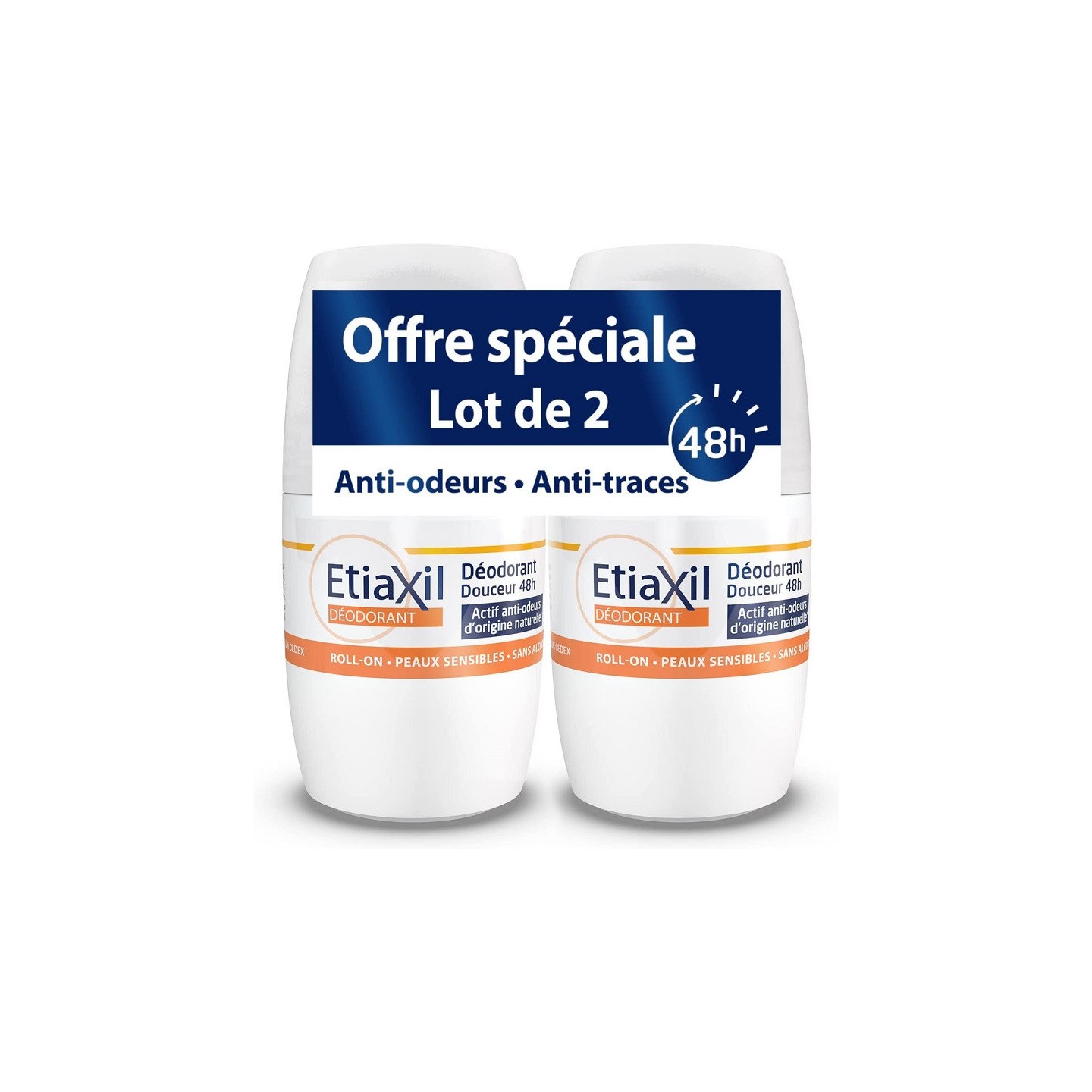 Etiaxil Déodorant roll-on douceur 48h - Lot de 2 x 50ml