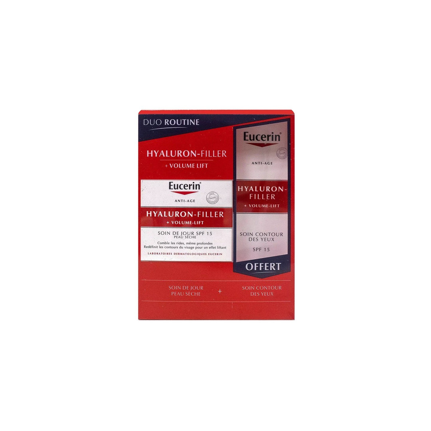 Eucerin Hyaluron-Filler Volume Lift + Peaux sèches 50ml + Hyaluron Filler Volume Lift + Yeux 15ml Offert