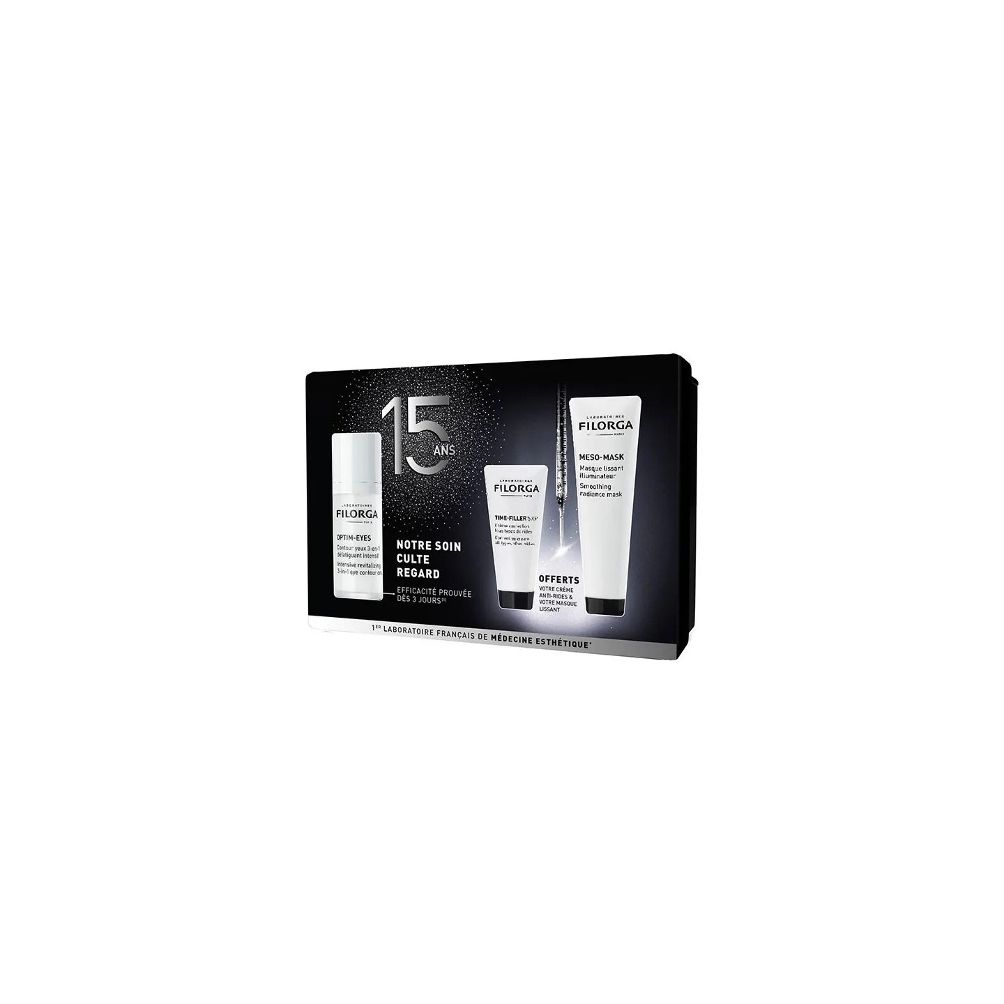 Filorga Coffret anniversaire Optim-Eyes 3-En-1 15ml + Time-Filler 5XP Crème 7ml Offerte + Meso-Mask 15ml Offert