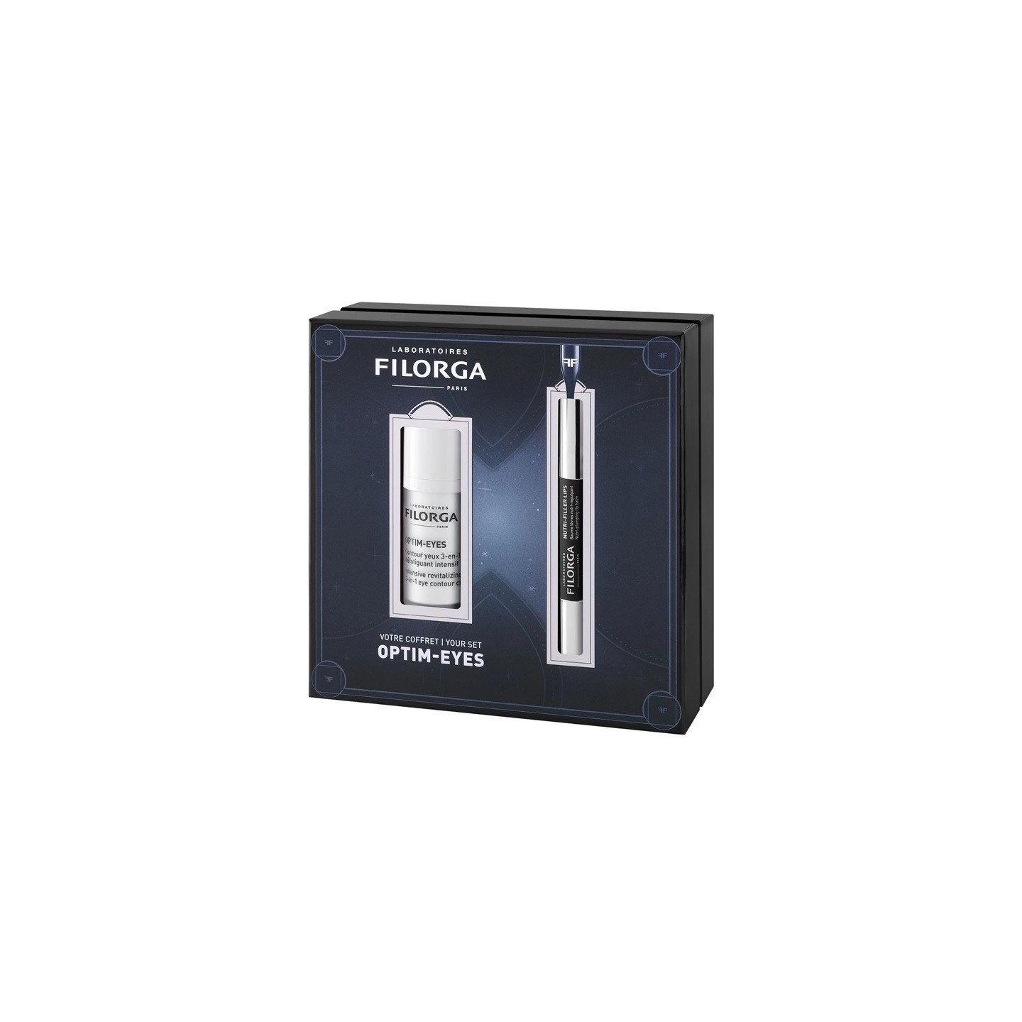 Filorga Optim-Eyes Coffret contour yeux 3-en-1 15ml + Nutri-Filler Lips Baume lèvres 4g Offert