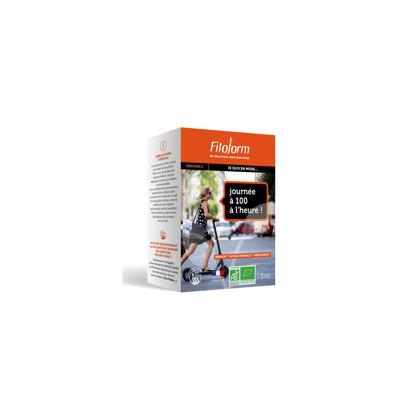 Fitoform Journée à 100 à l'heure Bio - 10 ampoules