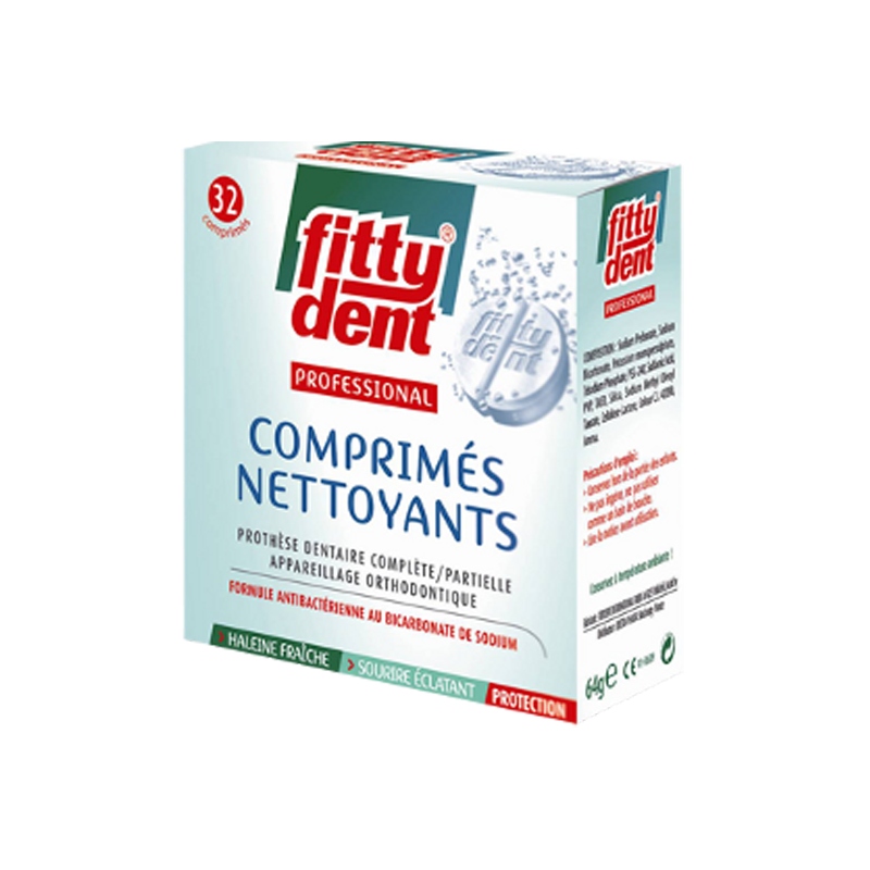 Pharmacie Bastille - Biosynex Fittydent Professional netoyants 32 comprimés