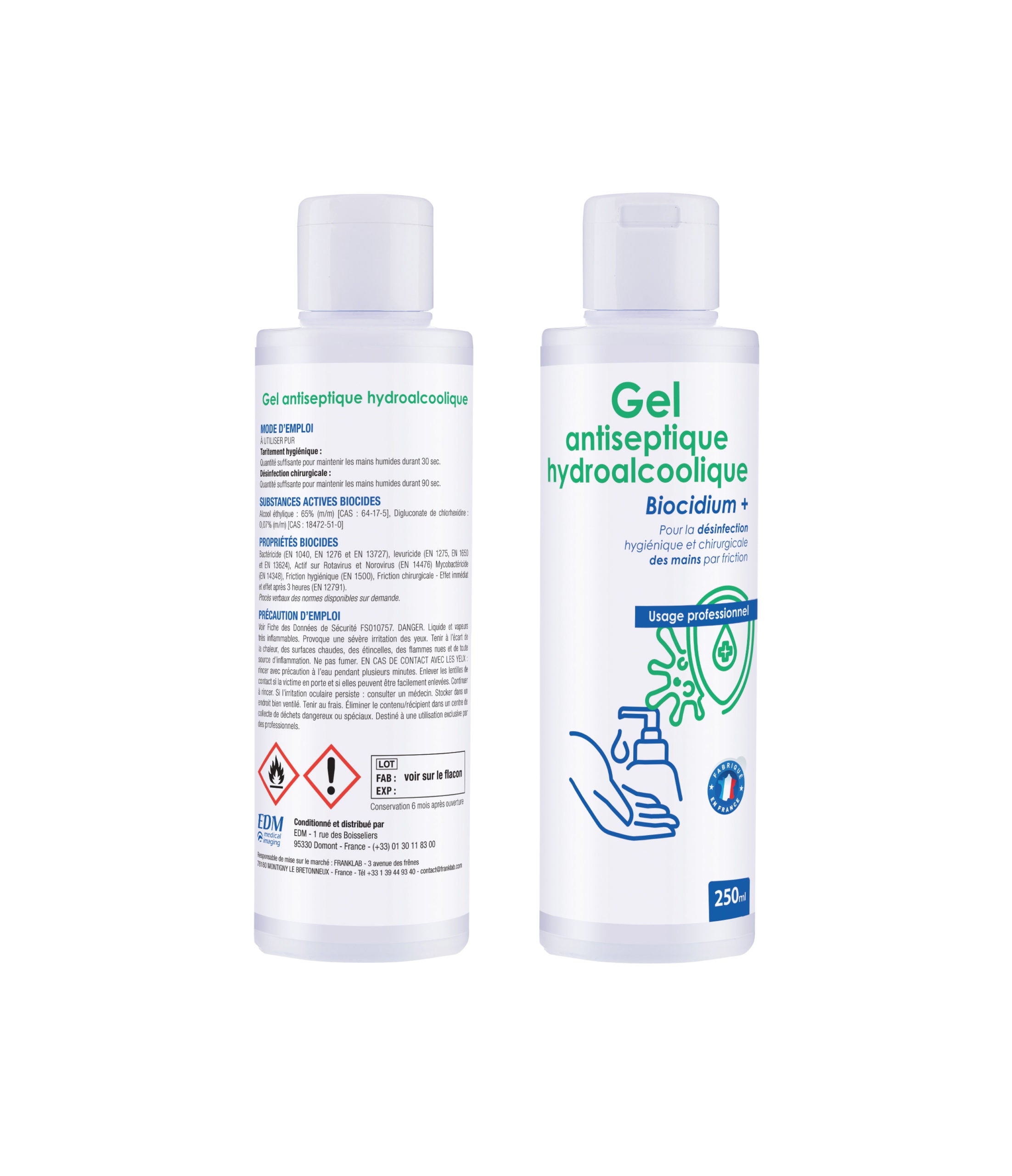 Gel hydroalcoolique antiseptique Biocidium