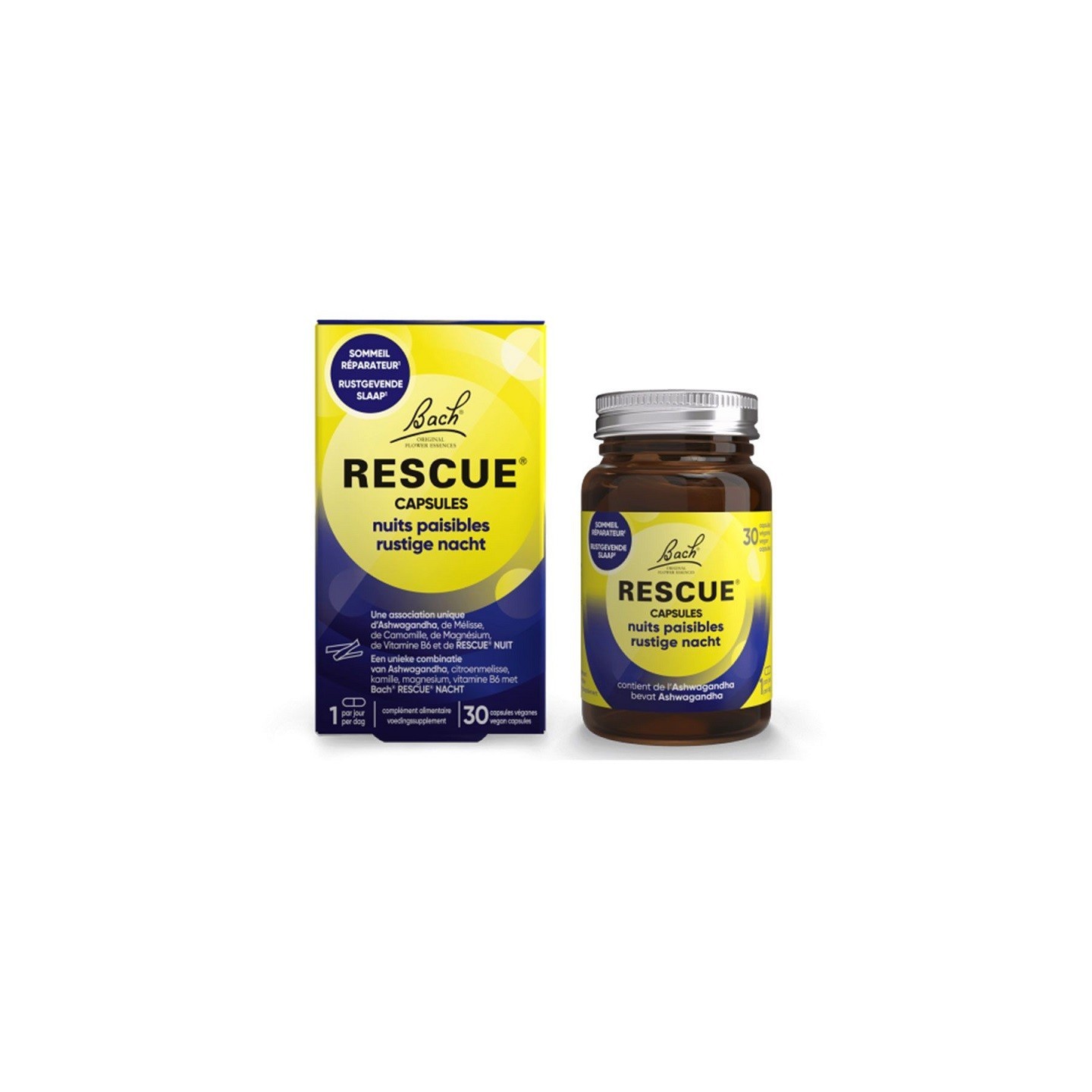 Fleurs de Bach Rescue Capsules nuits paisibles - 30 capsules