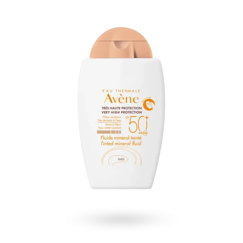 Fluide minéral solaire teinté doré SPF 50+ Avène - Flacon 40 ml