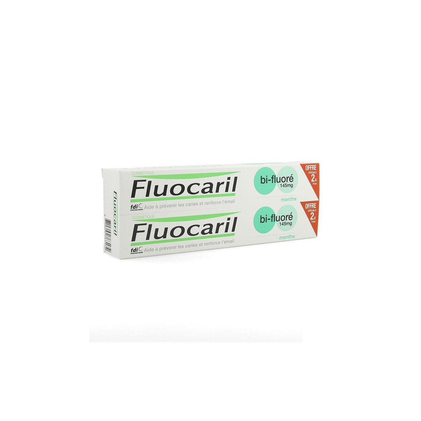 Fluocaril Dentifrice bi-fluoré à la menthe 145mg - 2 x 75ml