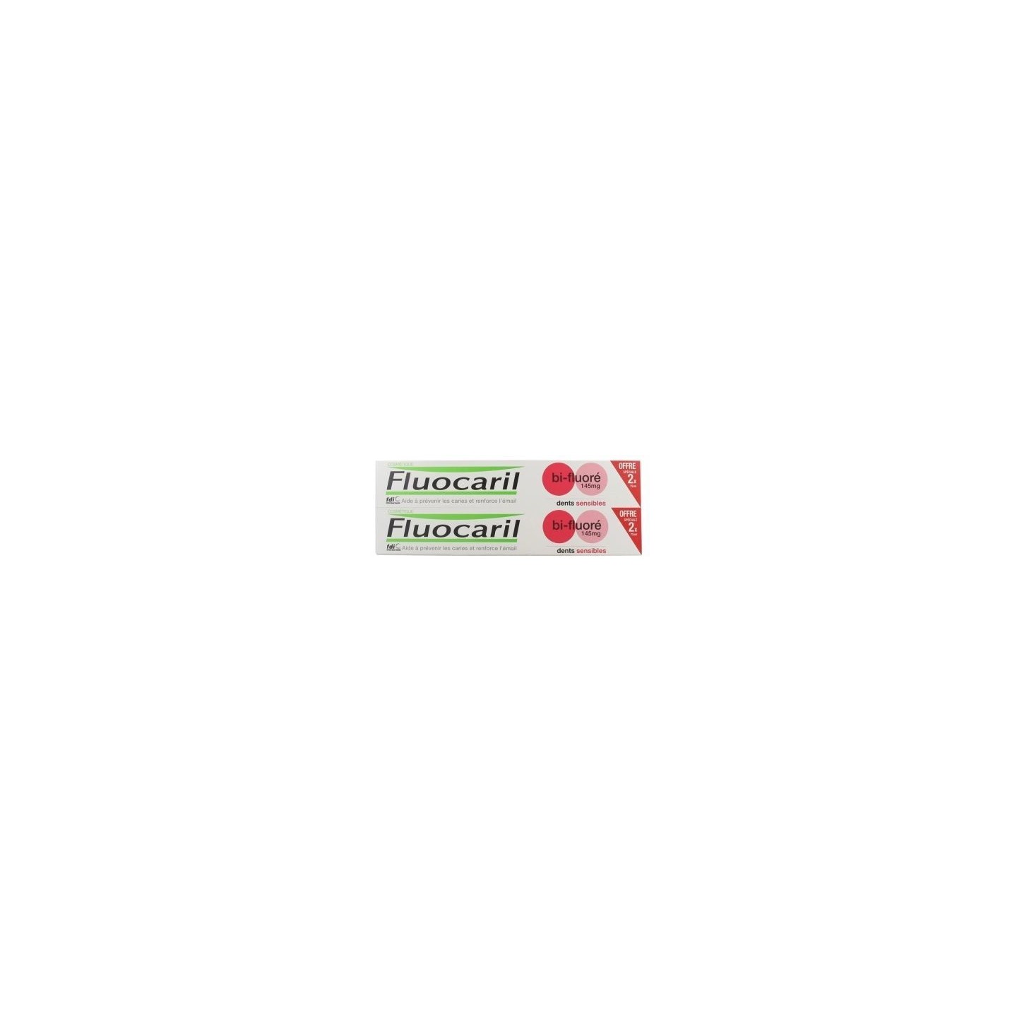 Fluocaril Dentifrice dents sensibles bi-fluoré - Lot de 2x75ml