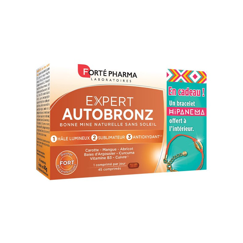 Forté Pharma Expert Autobronz 45 comprimés & bracelet Hipanema