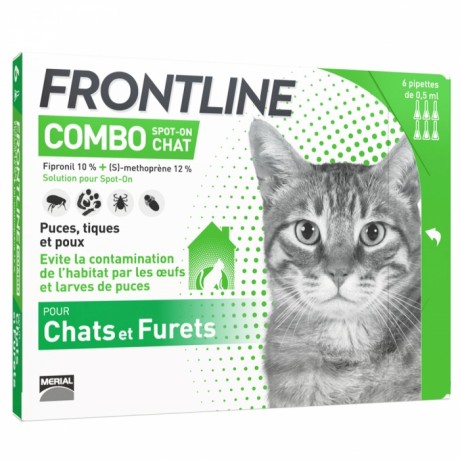 Frontline Combo Spot-On Chats et Furets 6 Pipettes