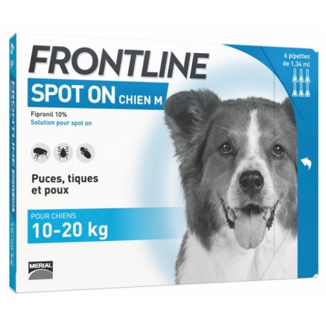 FRONTLINE SPOT-ON CHIEN DE 10-20KG 6 PIPETTES DE 1,34ML