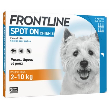 FRONTLINE SPOT-ON CHIEN DE 2-10KG 6 PIPETTES DE 0,67ML