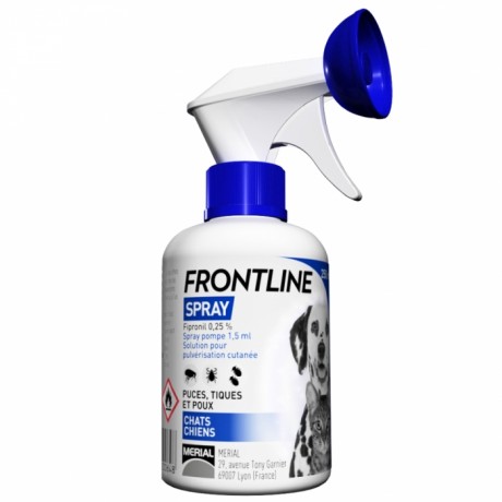 FRONTLINE SPRAY CUTANE ANTI PUCES TIQUES ET POUX POUR CHAT ET CHIEN 250ML