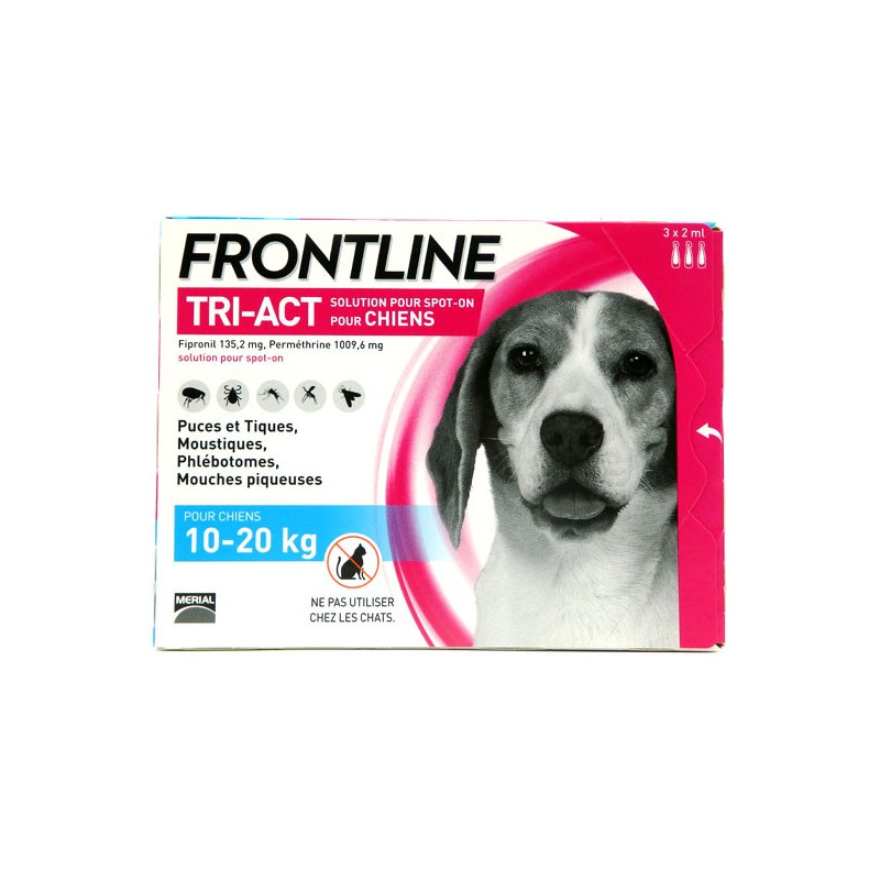 FRONTLINE TRI-ACT CHIEN 10 à 20 kg 3 Pipettes