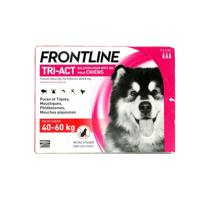 FRONTLINE TRI-ACT CHIEN 40 à 60 kg 3 Pipettes