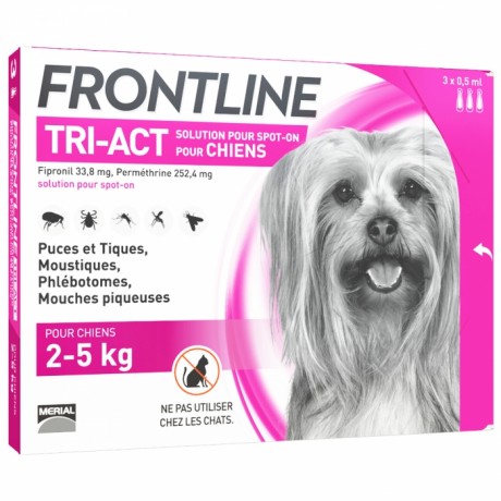 FRONTLINE TRI-ACT SPOT-ON CHIEN DE 2-5KG 3 PIPETTES DE 0,5ML