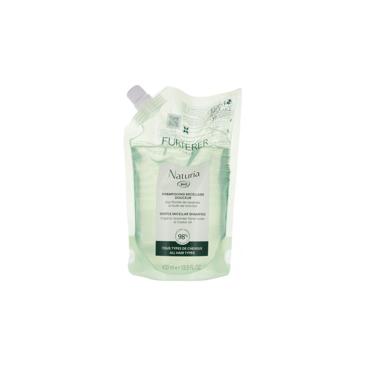 Furterer Naturia Shampoing micellaire douceur Bio - Éco-recharge 400ml