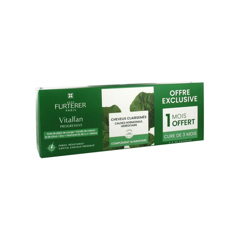 René Furterer Vitalfan Antichute Cheveux Clairsemés Progressive Lot de 3 x 30 capsules