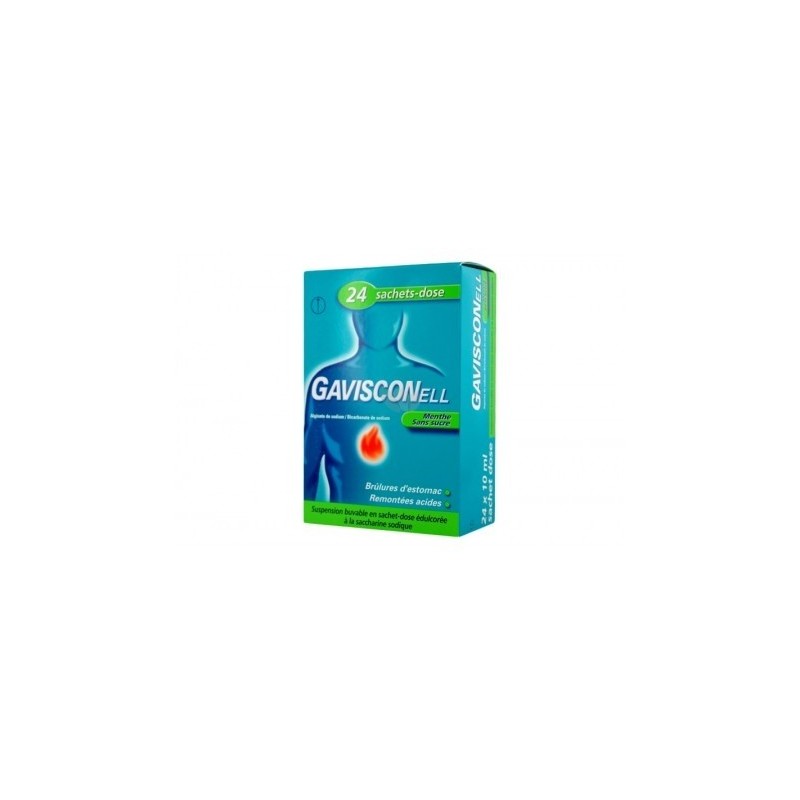 Pharmacie Bastille - Gavisconell menthe 24 sachets suspension buvable sans sucre