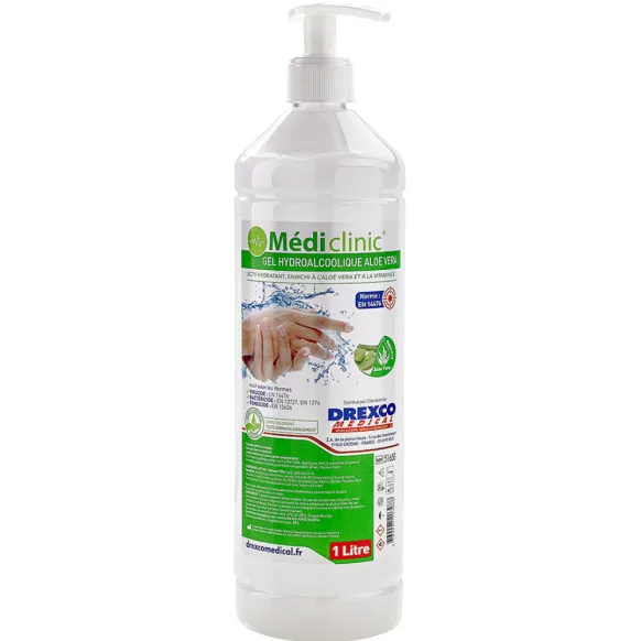 GEL HYDROALCOOLIQUE À L'ALOÉ-VERA 1 L MEDI'CLINIC