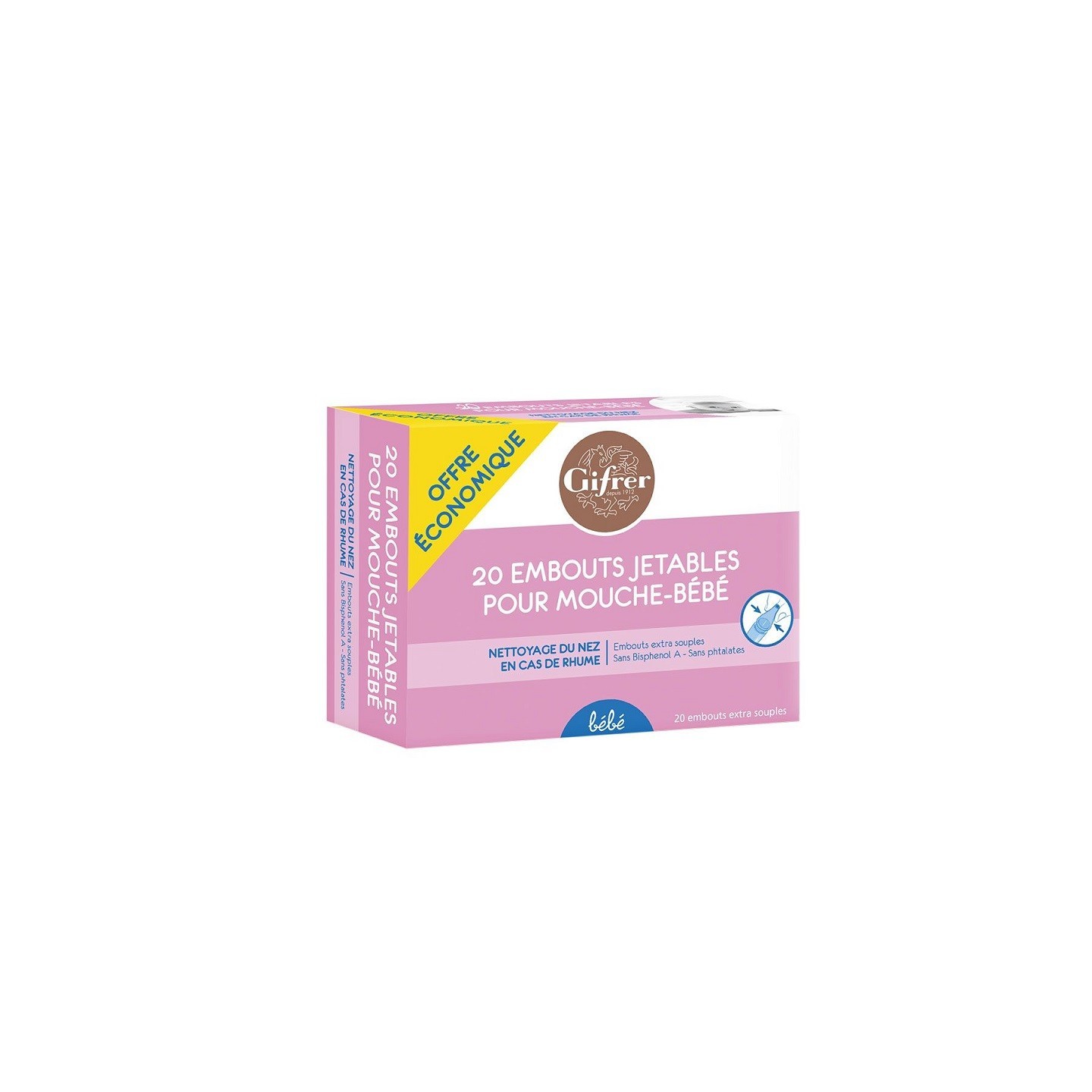 Gifrer Embouts jetables pour mouche bébé - 20 embouts