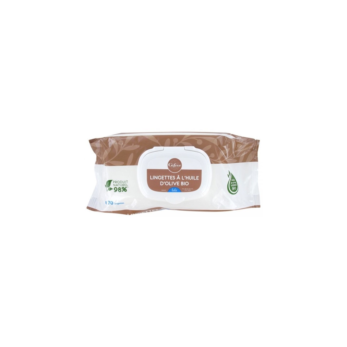 Gifrer Lingettes nettoyantes à l'huile d'olive vierge x 70