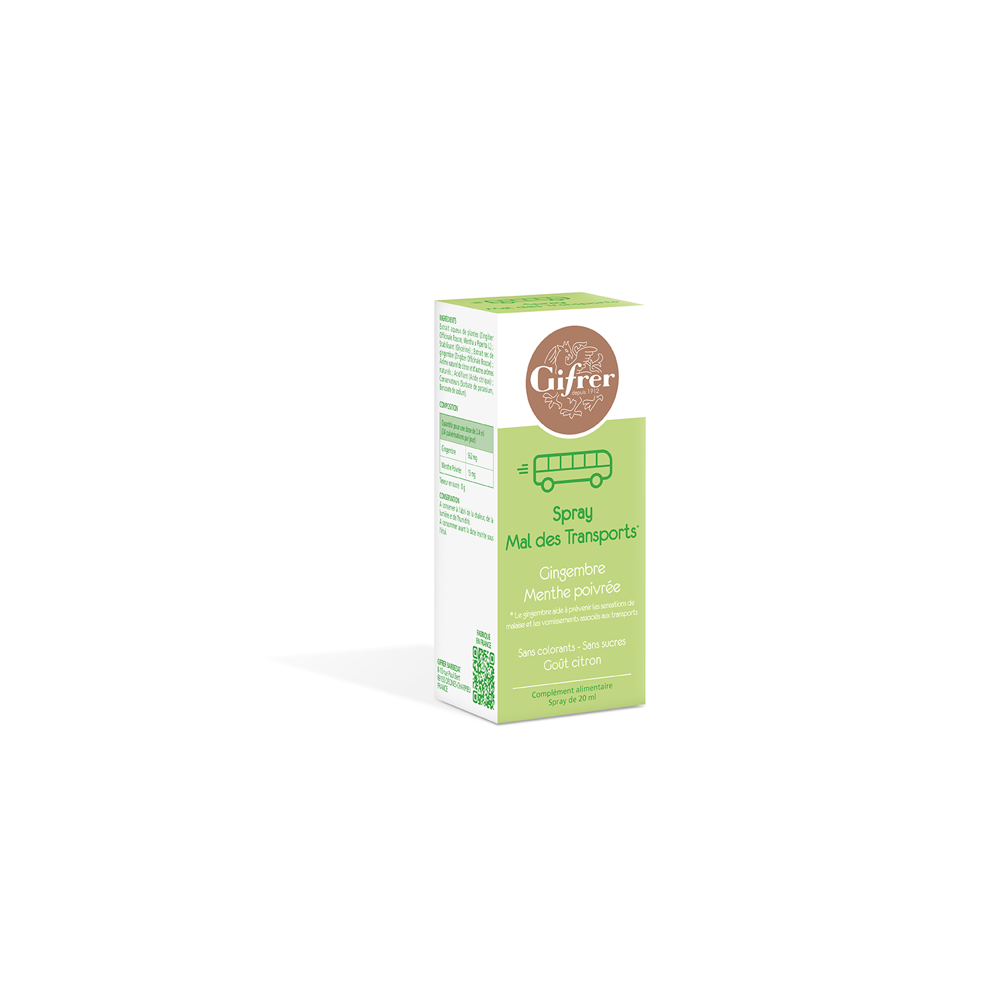 Gifrer Spray Mal des transports Gout citron 20ml