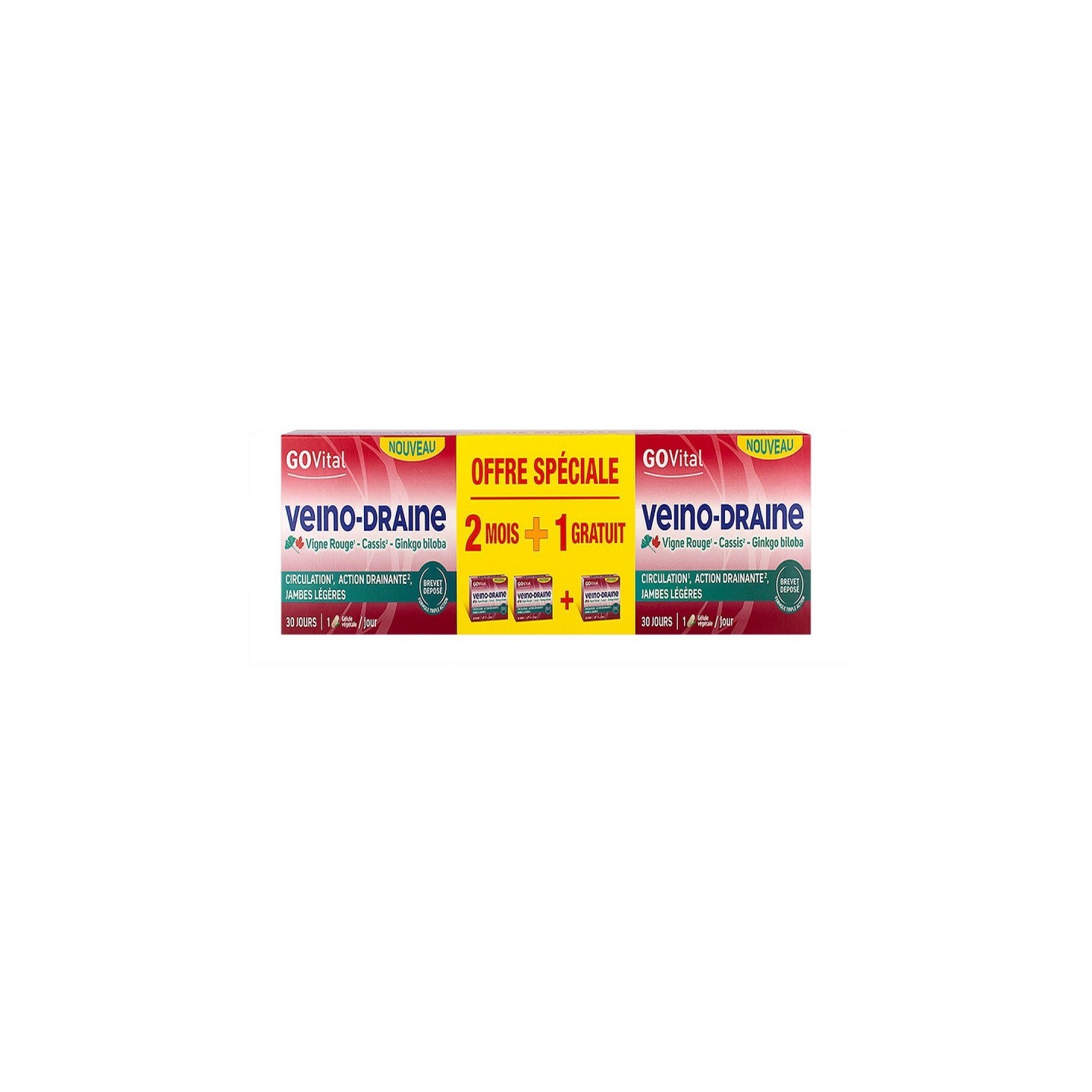 Govital Veino-draine - lot de 3x30 gélules
