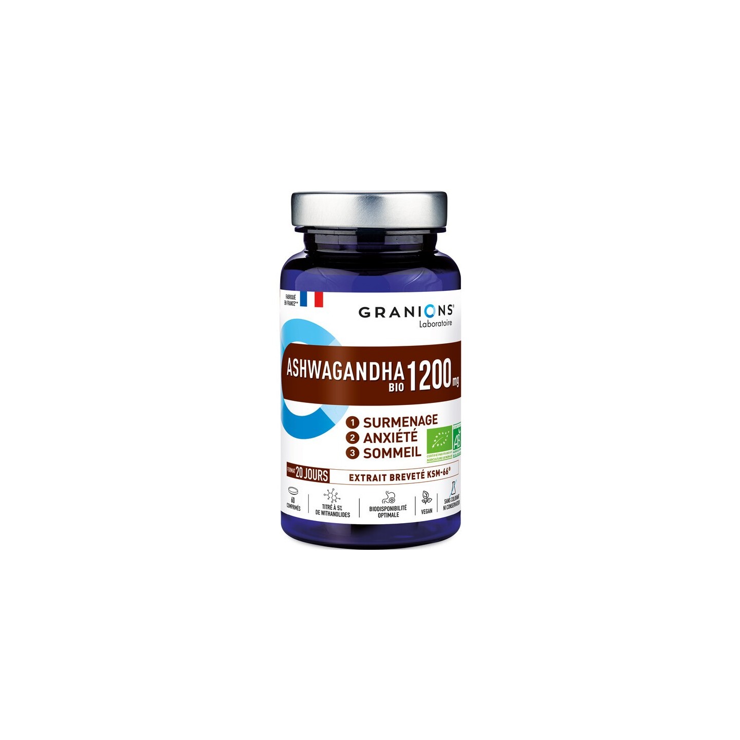 Granions Ashwagandha Bio 1200mg - 60 comprimés