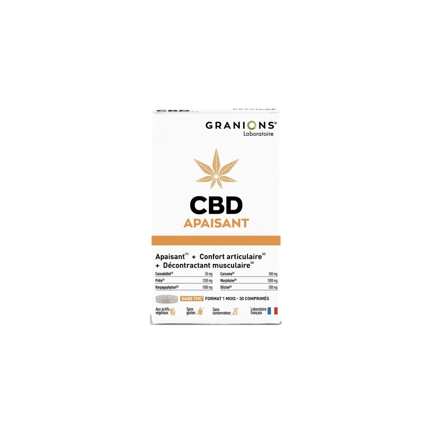Granions CBD apaisant articulations & muscles - 30 comprimés