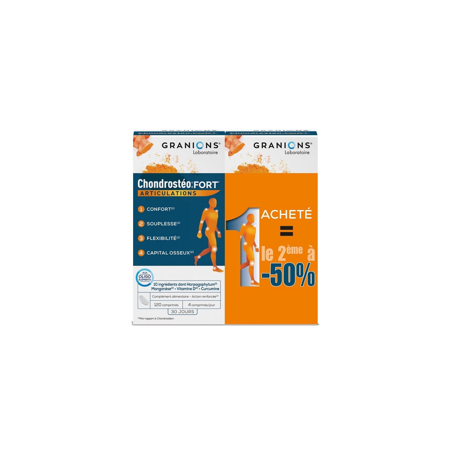 Granions Chondrostéo+ Fort articulations - Lot de 2 x 120 comprimés