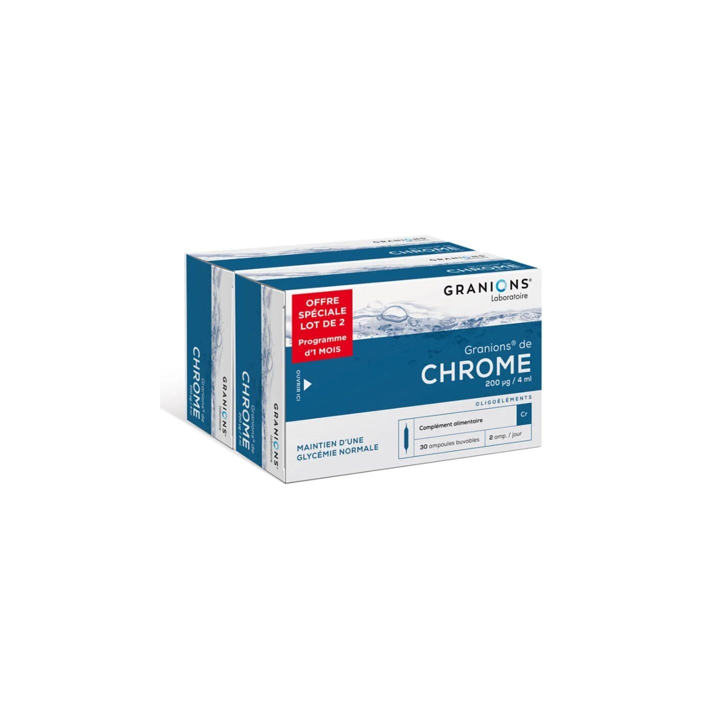 Granions Chrome 200 µg - Lot de 2 x 30 ampoules